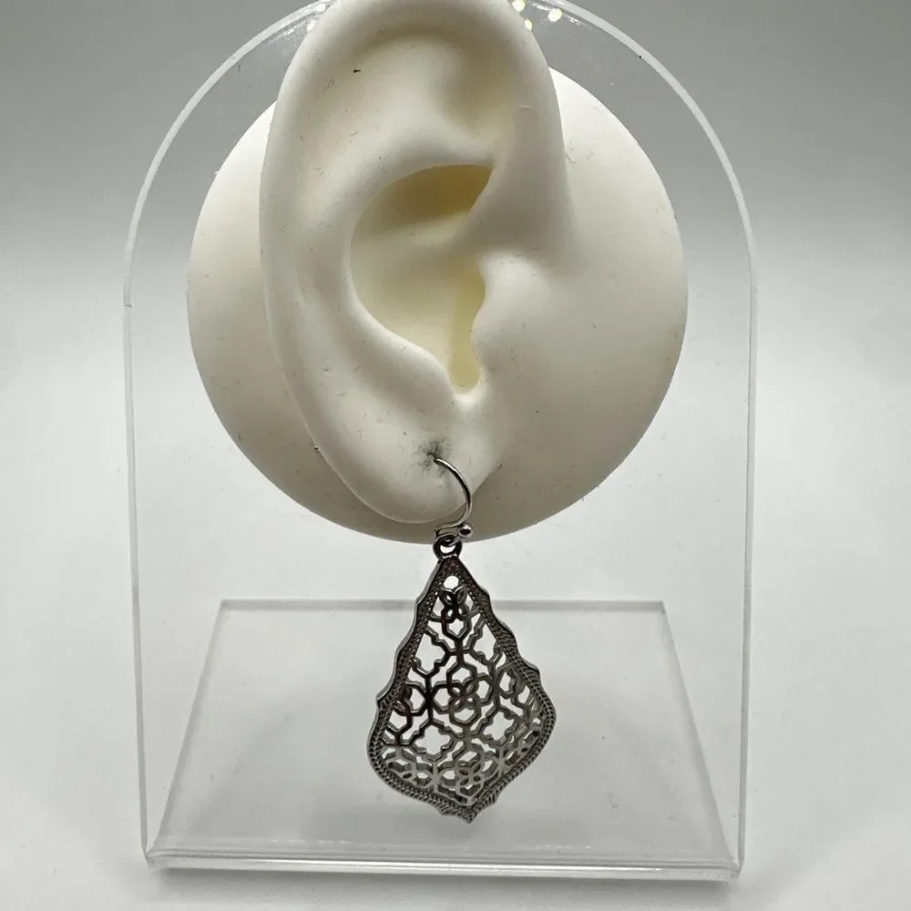 Retired Kendra‎ Scott Addie Silver Drop/Dangle earrings in Silver filigree!